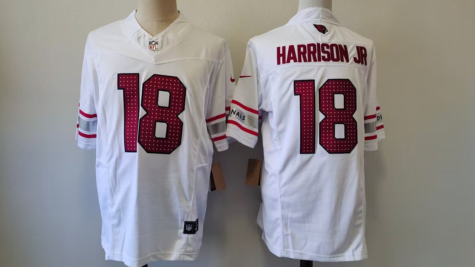 Men Arizona Cardinals #18 Harrison Jr Nike Cardinal Game white NFL Jersey